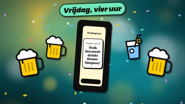 Collega's spelen een drankspel op de vrijdagmiddagborrel