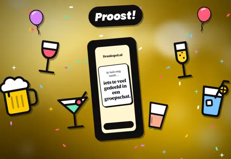 Vrienden spelen een digitaal drankspel op een telefoon