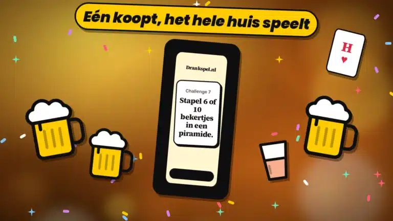 Studenten spelen een drankspel in een studentenhuis