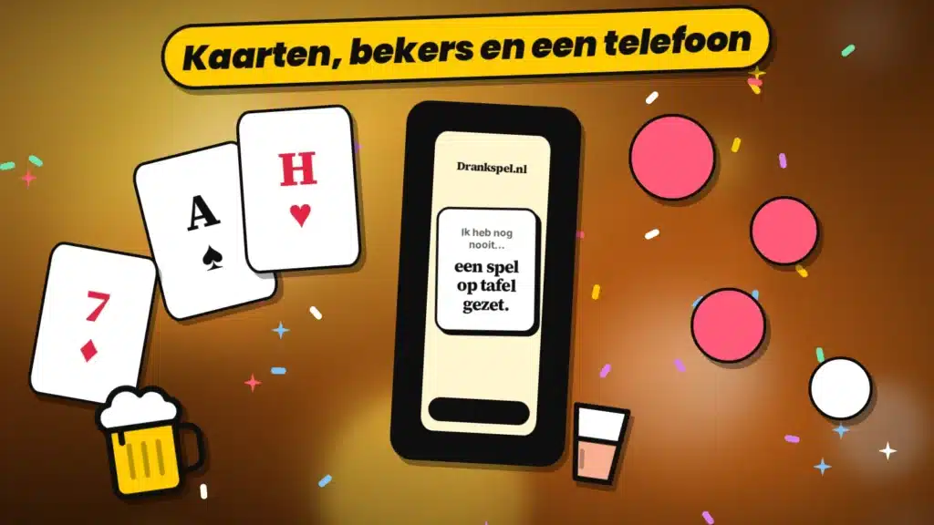 Fysieke drankspellen op tafel